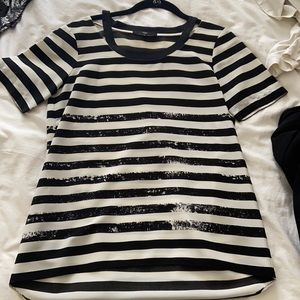 Tibi black and white top